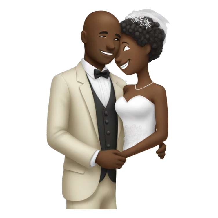 African groom and bride. Hugging each other. sticker