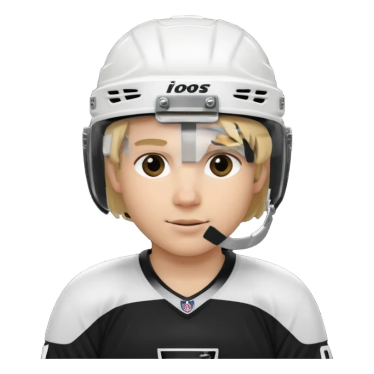 hockey player blonde hair black outfit helmet sticker