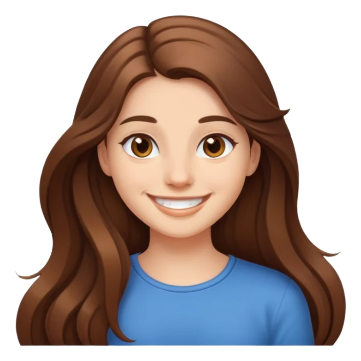 smiling girl with long hair sticker