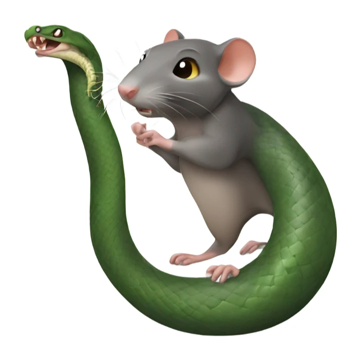 The rat has the head of a snake sticker