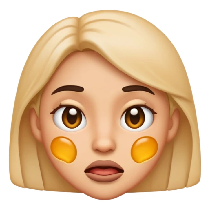 Slobbering female emoji face sticker