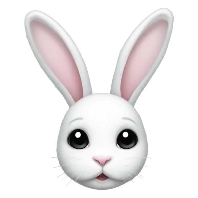 White bunny with black ears and black eyeliner sticker