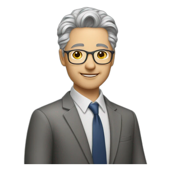 School reunion oriental grey hair teacher sticker