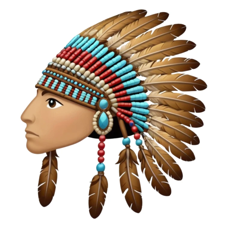 native war bonnet with no face, the feathers must be brownish but the fabric can be colorful sticker