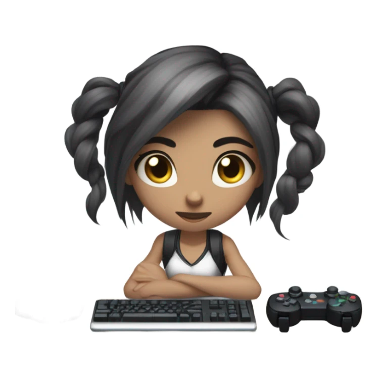 Pale skin gamer girl sticker
