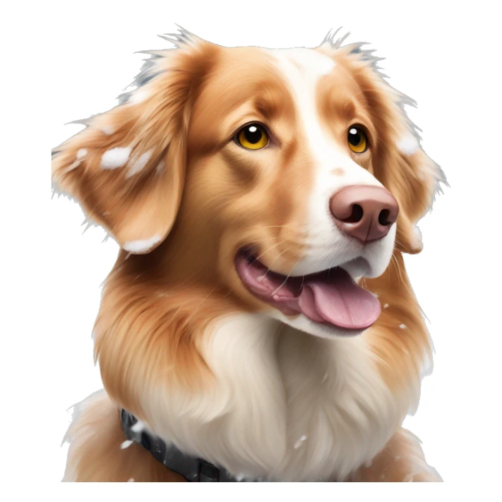 duck tolling retriever in the snow sticker