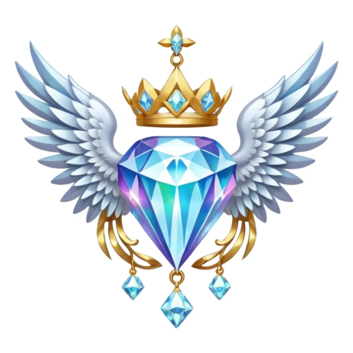 holy diamond emblem with white wings and diamond in the middle sticker