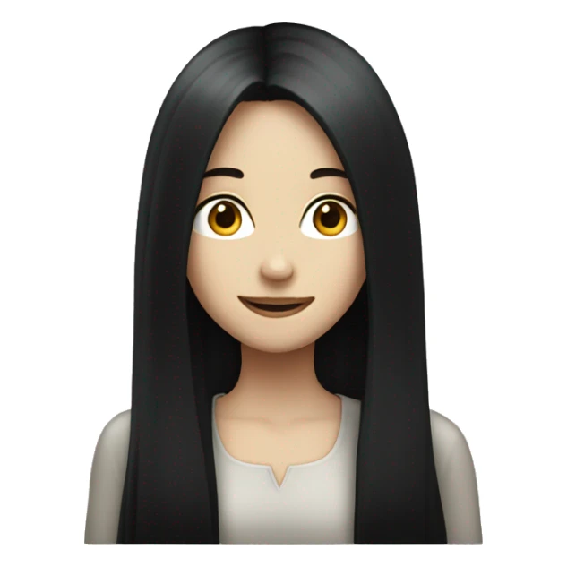 Pale girl with long black hair celebrating  sticker