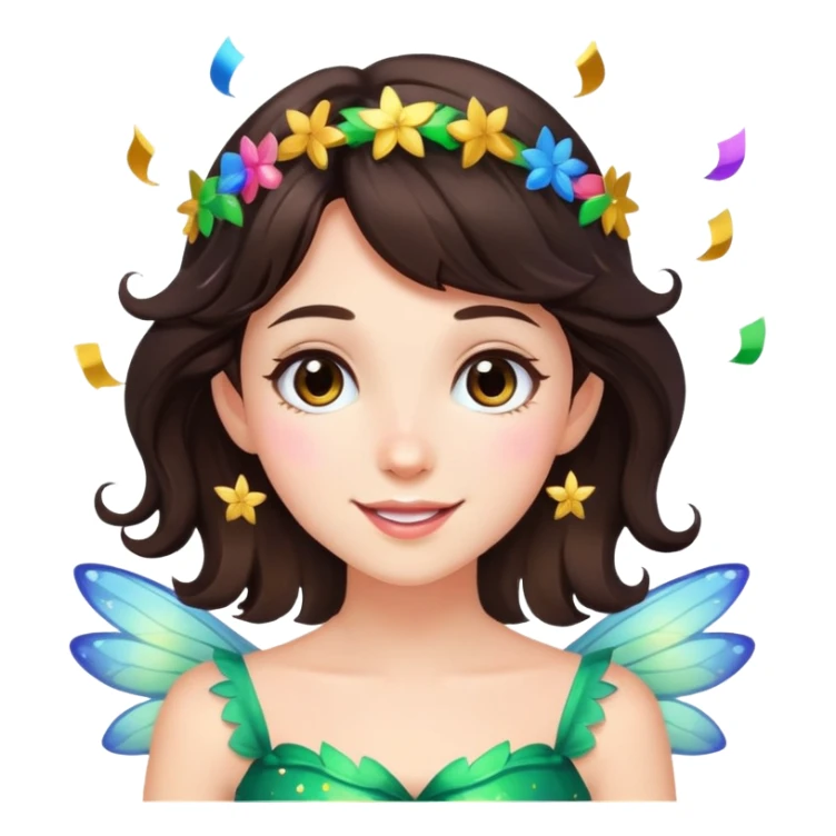 Beautiful Birthday Confetti fairy brunette sticker