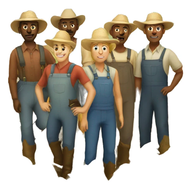 a group of farmers  sticker