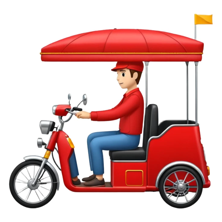 generate an ios genmoji of an e rickshaw red sticker