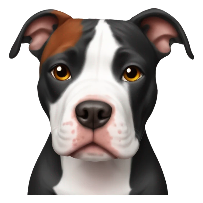 Black and white pitbull with red head girl sticker