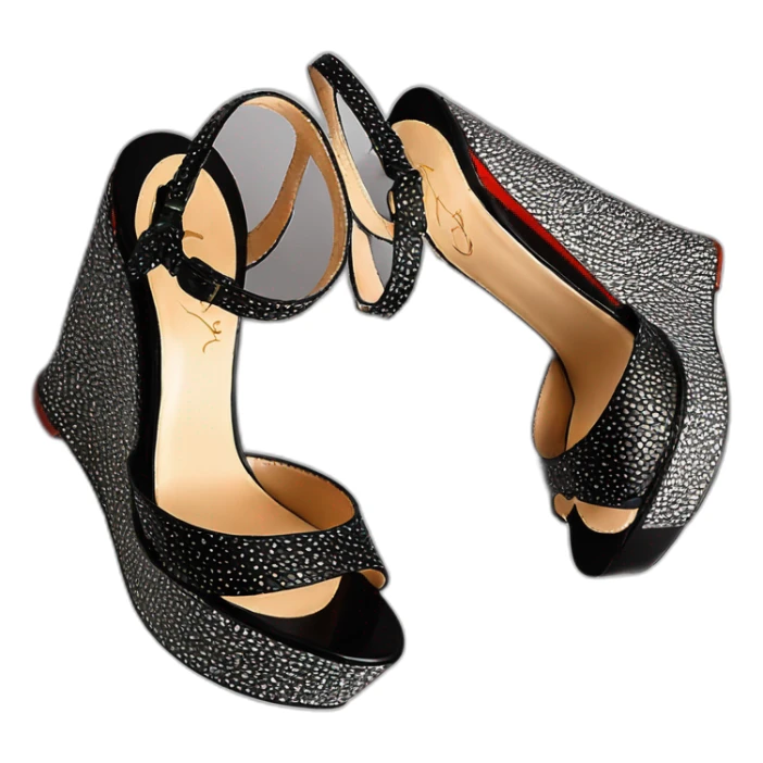 Platform wedges black louboutin sandal sticker
