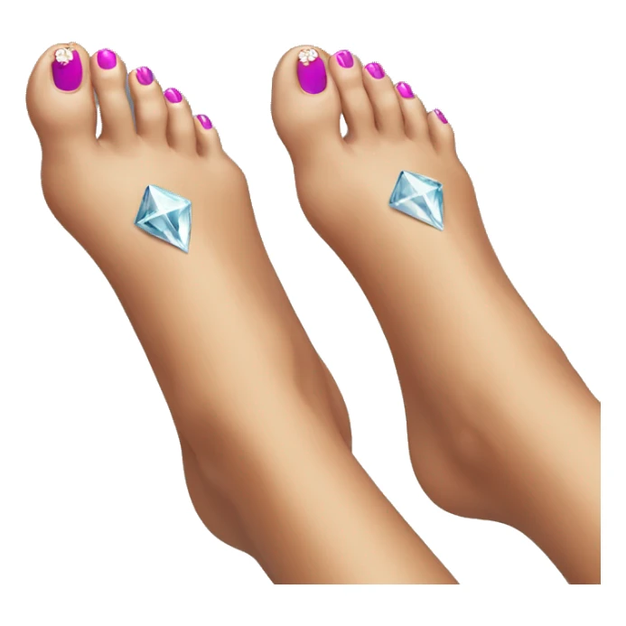 painted toenails feet with diamond ankle bracelets sticker
