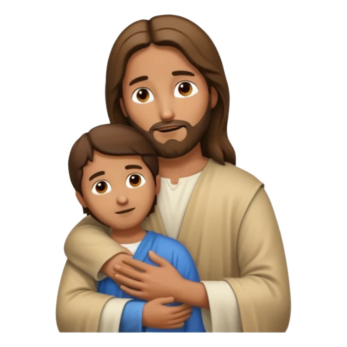 Jesus placing a hand on a person's shoulder sticker