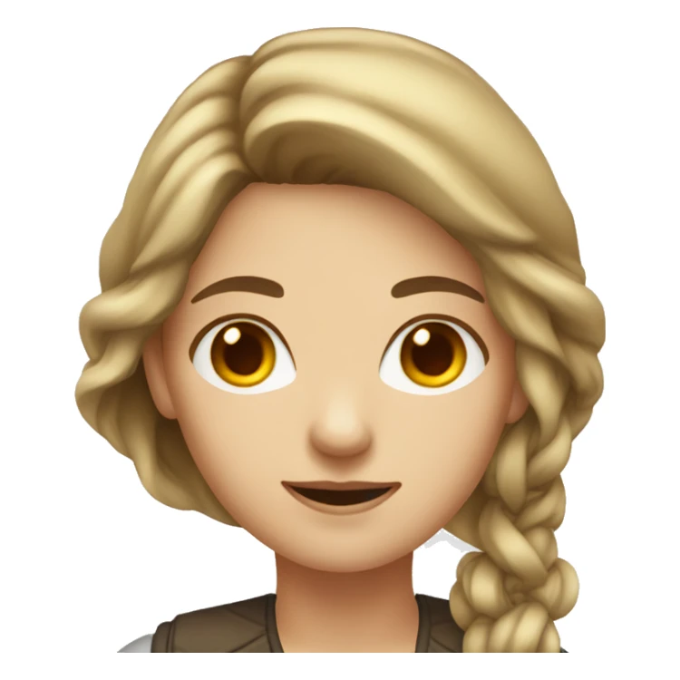 developer woman, with white to brown hair, two brown eyes sticker