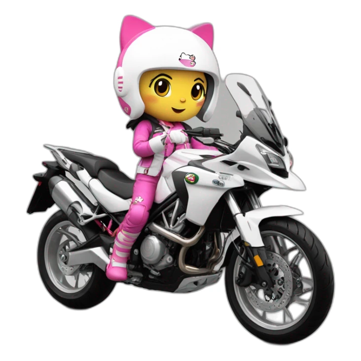 Moto benelli trk 502X hello kitty  piloto mujer sticker