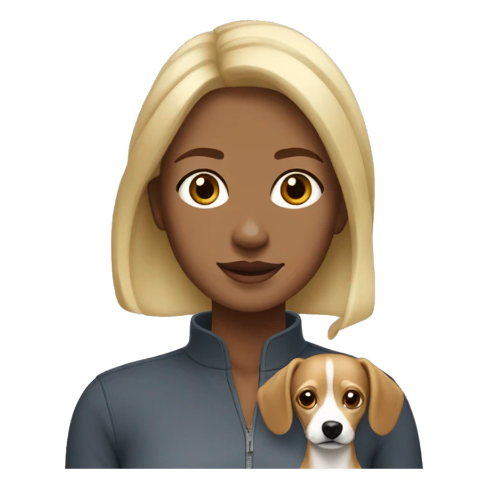 Dusty blonde woman with brown and white chiweenie sticker