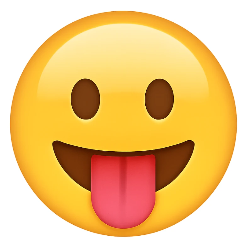 face with tongue out emoji sticker