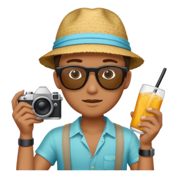 fotographer with summer clothes and sun glasses sticker