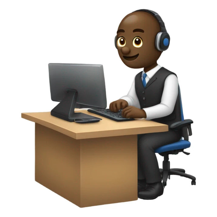 Homme chauve service après-vente sticker