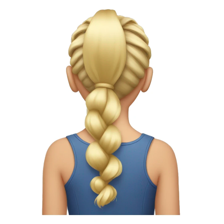 pigtail from back side with blond hair sticker