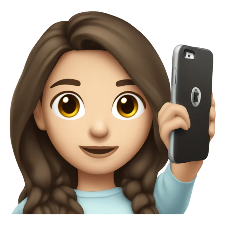 Brunette white girl taking picture with a phone sticker