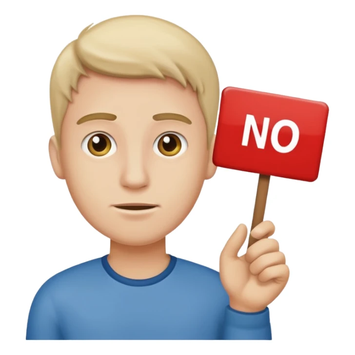 Guy with a sign that says no pissa sticker