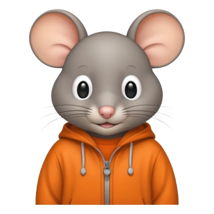 a grey mouse Prison wear orange jumpsuit sticker