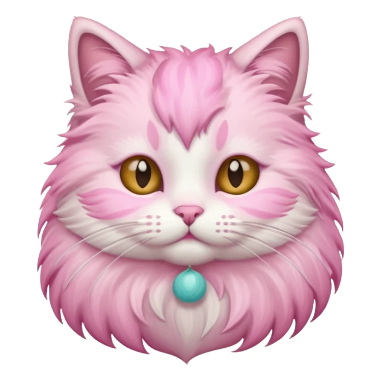 Fluffy cat with pastel pink fur. sticker