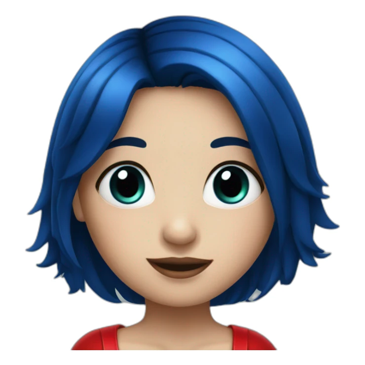 Dark Blue Hair Girl with Ladybug  sticker