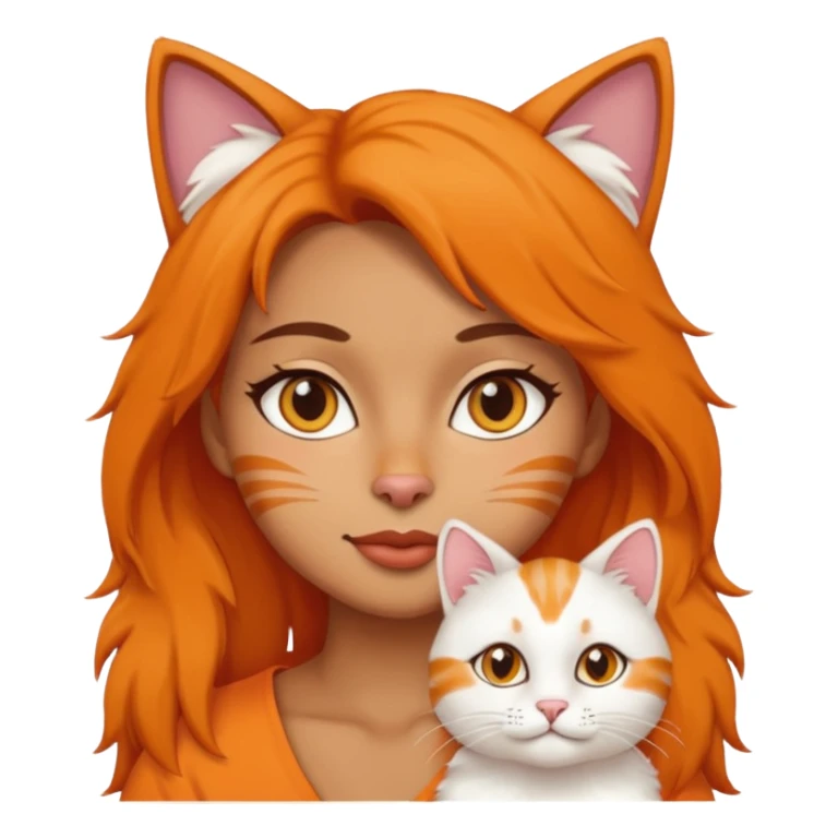 Woman wearing a cat sticker