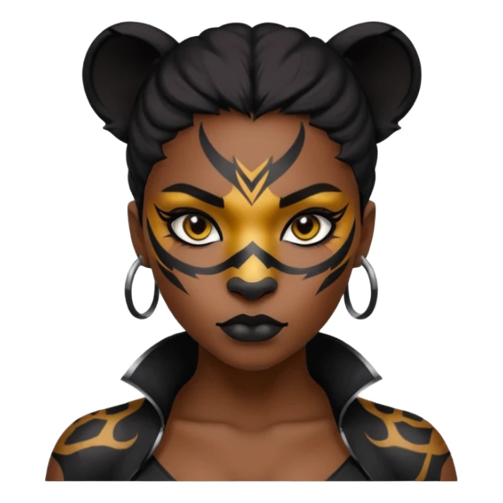 Black girl animal pantera sticker