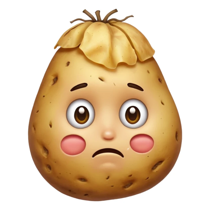 Potato that is confused with hand scratching his head sticker