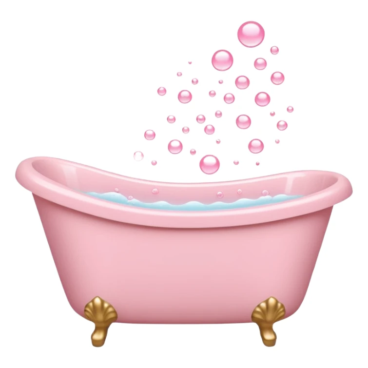 light pink bathtub filled with light pink water and bubbles sticker