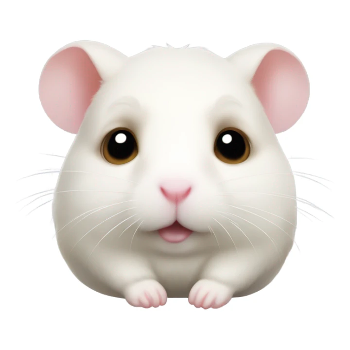 cute japanese kawaii art of white hamster sticker