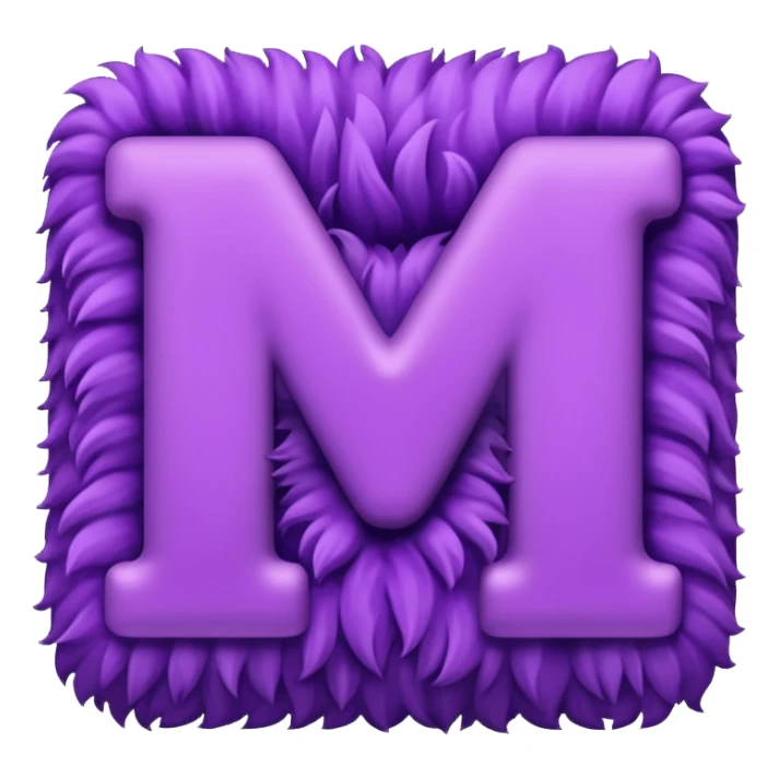 The fluffy letter M is purple in color sticker