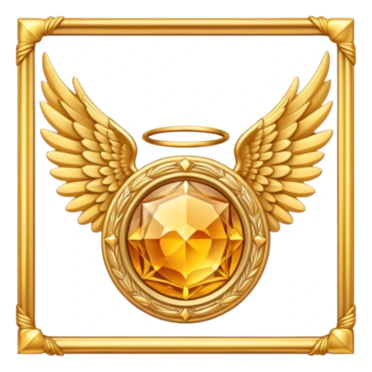 Topaz stone award-in-frame-decorated-with-golden-angel--wings sticker