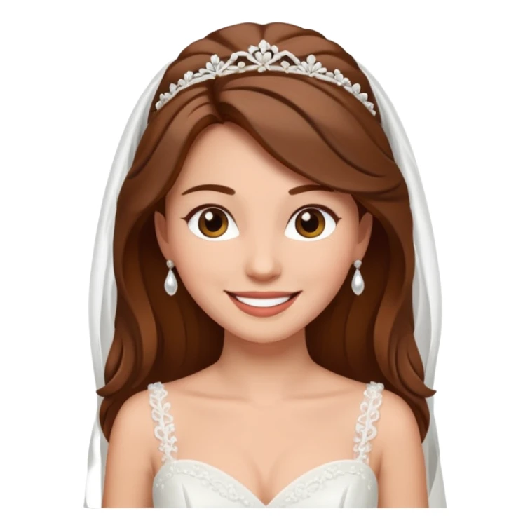 A bride with brown hair sticker