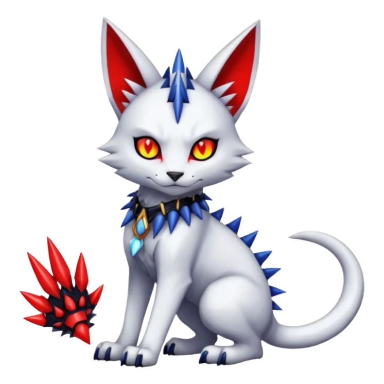  gothic edgy badass spiked scaley Bastet-Gatomon-Digimon-Fakémon-Pokémon-creature (full body) sticker