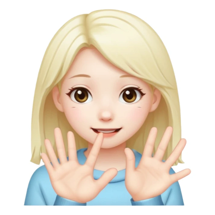 Timid smile fingers tap kawai sticker