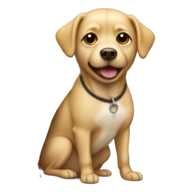 A small blonde dog in a tent  sticker