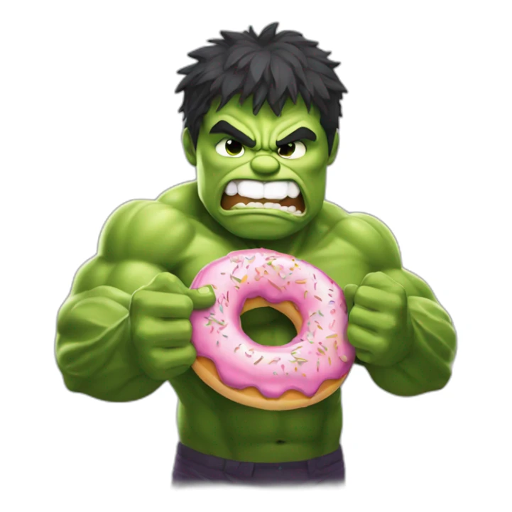 Hulk qui mange un donut sticker