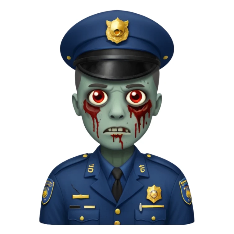 zenci police zombi  sticker