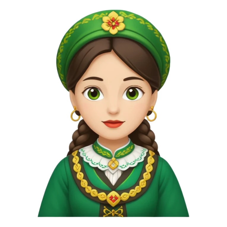 woman wearing traditional green bunad sticker