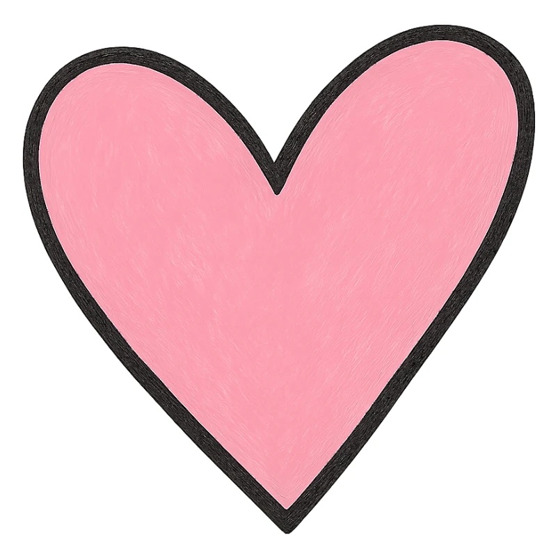Make the icon pink while keeping the hand drawn black outline style. Use a clean white background. sticker