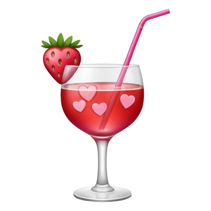galentines red and pink cocktail with heart straw sticker