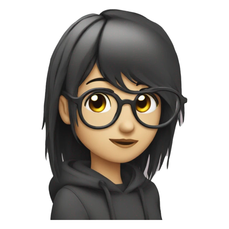 emo girl with glasses sticker