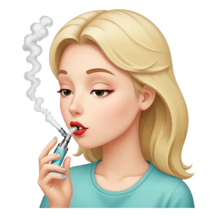 Girl kissing a vape sticker