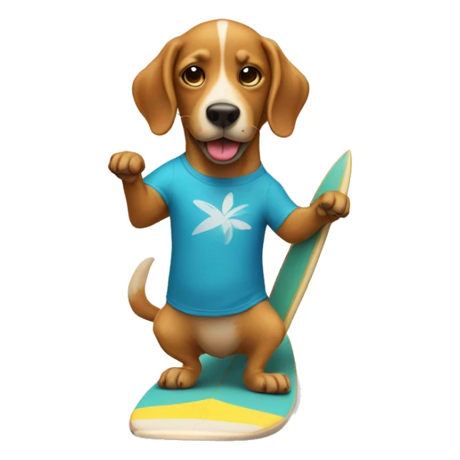 Dog on a surfing board sticker